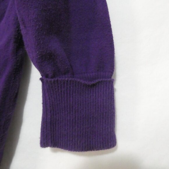 SUZY SHIER | xl - extra large | Stylish Purple V-Neck Sweater | Rolled Cuffs - Picture 7 of 16